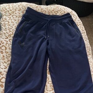 Under Armour Navy Blue Athletic Joggers with Zip Pockets
